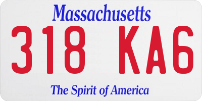 MA license plate 318KA6