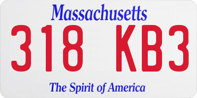 MA license plate 318KB3