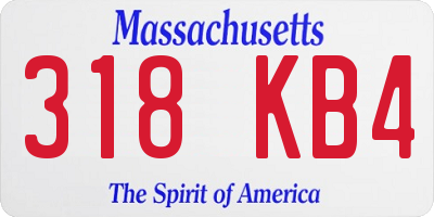 MA license plate 318KB4