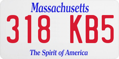 MA license plate 318KB5
