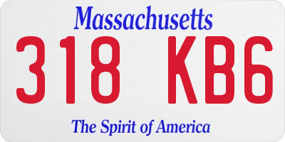 MA license plate 318KB6