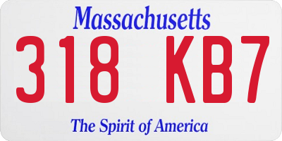 MA license plate 318KB7