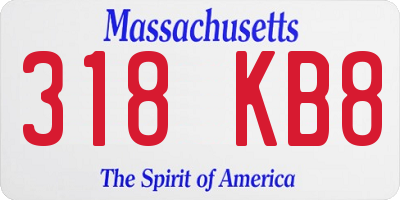 MA license plate 318KB8