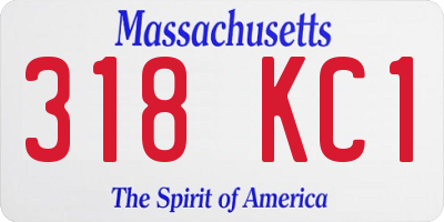MA license plate 318KC1