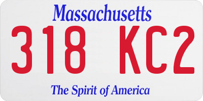 MA license plate 318KC2