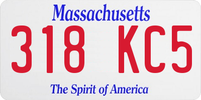MA license plate 318KC5