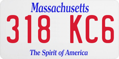 MA license plate 318KC6