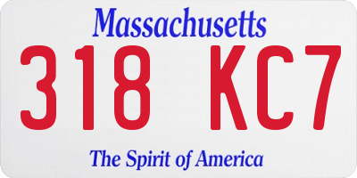 MA license plate 318KC7