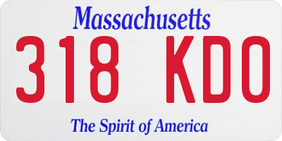 MA license plate 318KD0