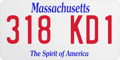 MA license plate 318KD1