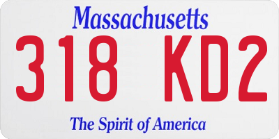 MA license plate 318KD2