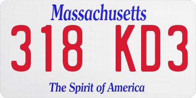 MA license plate 318KD3