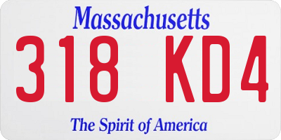MA license plate 318KD4