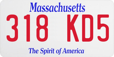 MA license plate 318KD5