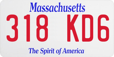 MA license plate 318KD6