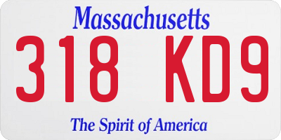MA license plate 318KD9