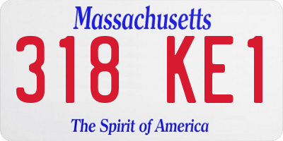 MA license plate 318KE1