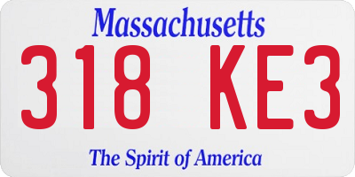 MA license plate 318KE3