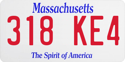 MA license plate 318KE4