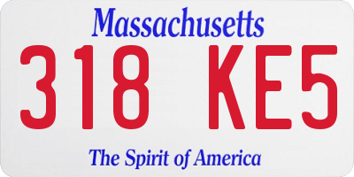 MA license plate 318KE5