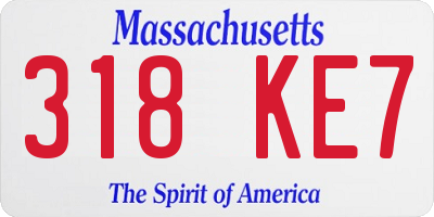 MA license plate 318KE7