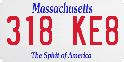 MA license plate 318KE8