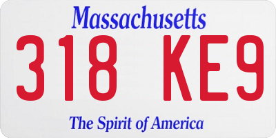 MA license plate 318KE9