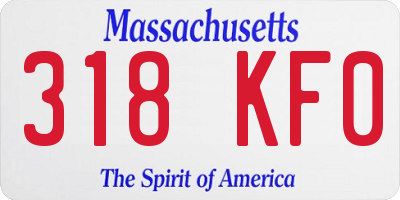 MA license plate 318KF0