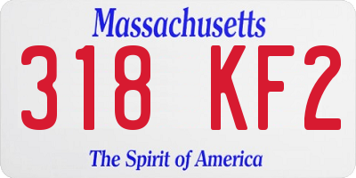 MA license plate 318KF2