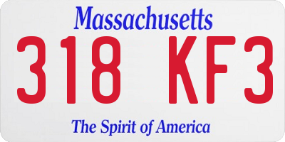 MA license plate 318KF3