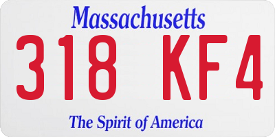 MA license plate 318KF4