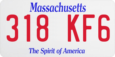 MA license plate 318KF6