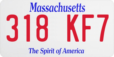 MA license plate 318KF7