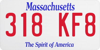 MA license plate 318KF8