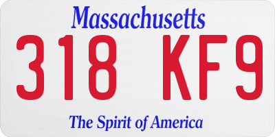 MA license plate 318KF9