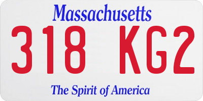 MA license plate 318KG2