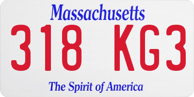 MA license plate 318KG3