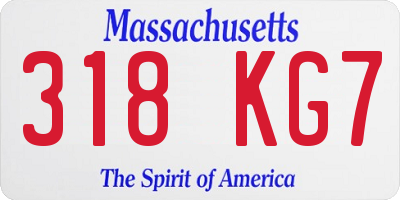 MA license plate 318KG7
