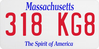 MA license plate 318KG8