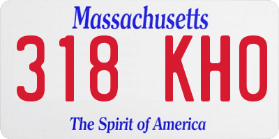 MA license plate 318KH0