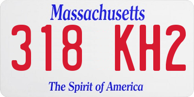 MA license plate 318KH2