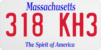 MA license plate 318KH3