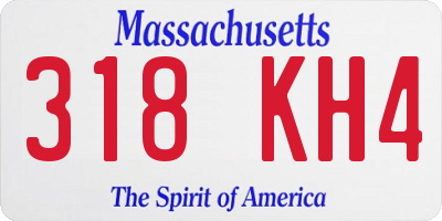 MA license plate 318KH4