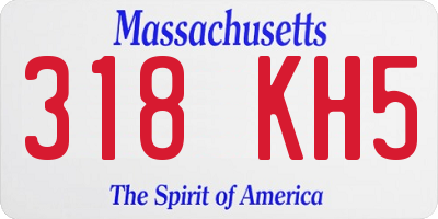MA license plate 318KH5