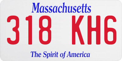 MA license plate 318KH6