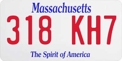 MA license plate 318KH7