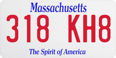 MA license plate 318KH8