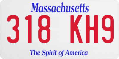 MA license plate 318KH9