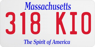 MA license plate 318KI0