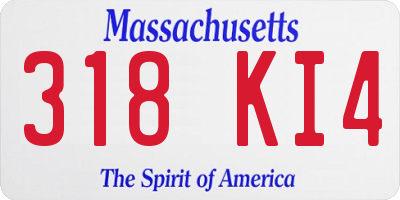 MA license plate 318KI4